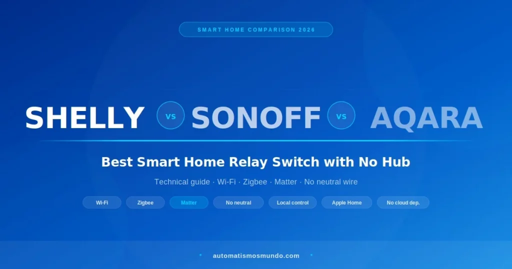 Best smart home relay switch no hub 2026 — Shelly Sonoff Aqara comparison